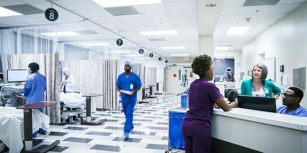 healthcare hospital ward beds medical desk nurse 