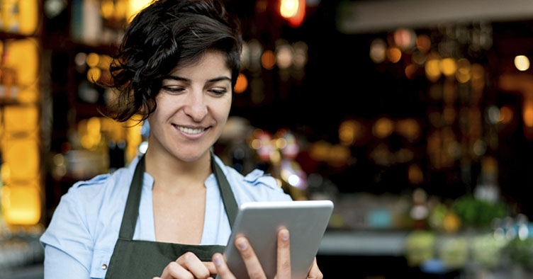 Restaurant hotel worker tablet