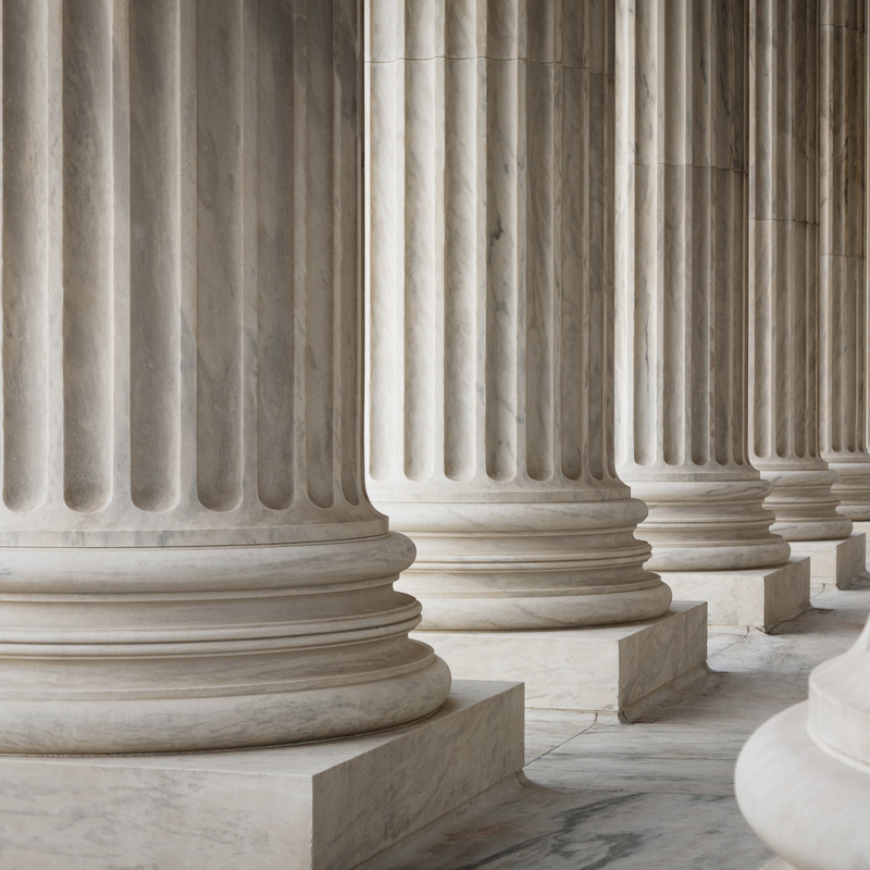 USA, DC, Washington, Columns of US Supreme Court