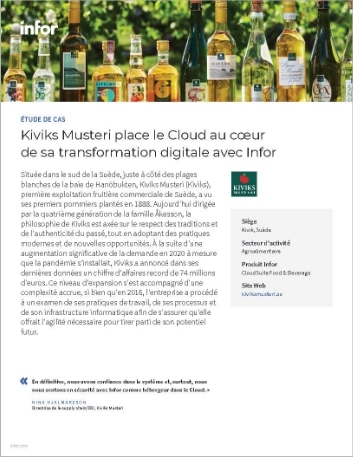 th Kiviks Musteri puts cloud at the core   of digital transformation with Infor Case Study French