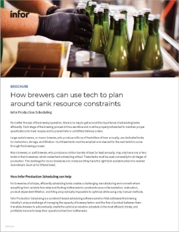 How brewers can use tech to plan around tank resource constraints Brochure English