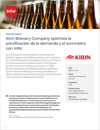 Kirin Brewery Company optimizes demand   and supply planning with Infor Case Study Spanish Spain 457px