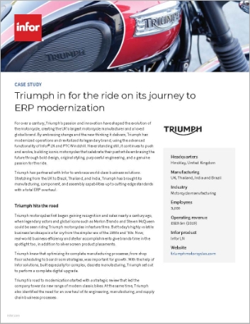 Triumph Motorcycle Case Study - Infor LN