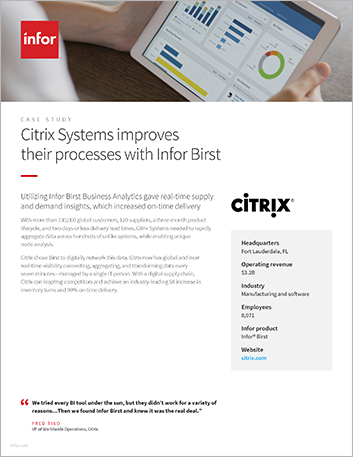 Citrix Case Study Infor Birst Manufacturing NA English