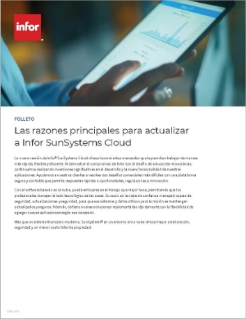 th Top reasons to upgrade to Infor SunSystems Cloud Brochure Spanish LATAM 457px