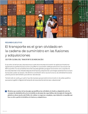 th Transportation is the forgotten M A supply chain synergy Executive Brief Spanish Spain 
