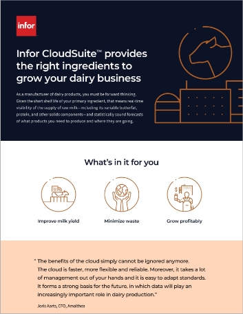 Infor CloudSuite provides the right
  ingredients to grow your dairy business Infographic English 457px