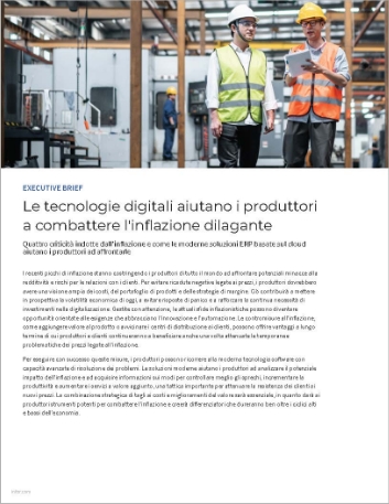 Digital technologies help manufacturers   combat rampant inflation Executive Brief Italian 457px