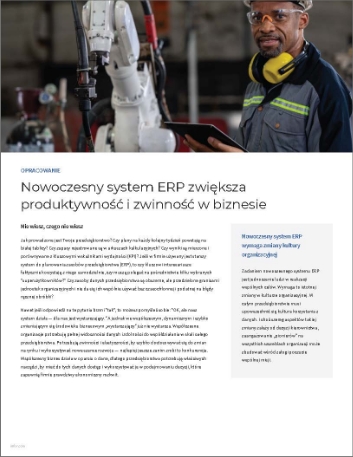 Improve business productivity and agility   with modern ERP Manufacturing Executive Brief Polish 457px