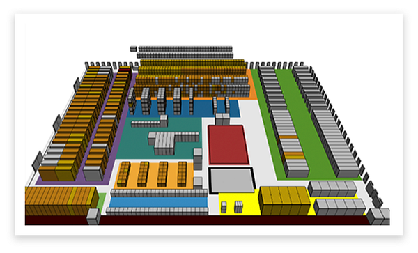 Warehouse Management System 3D visualization