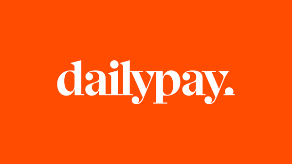 DailyPay WFM product partner logo white letters on orange square
