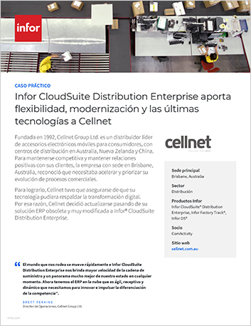 th Infor CloudSuite Distribution Enterprise brings flexibility modernization and the latest technologies to Cellnet Case Study Spanish LATAM 457px