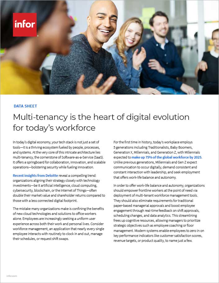 Multi tenancy is the heart of digital
  evolution for todays workforce Data Sheet English 457px