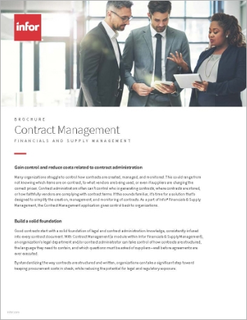 Contract Management in Infor Financials and Supply Management Brochure English