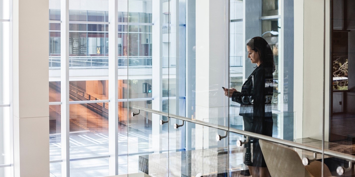 woman in a conference room