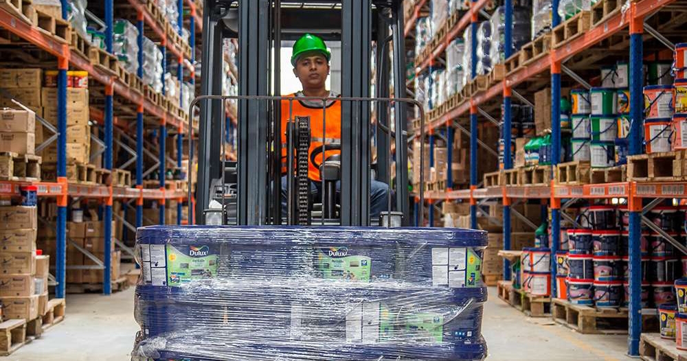 Man on forklift