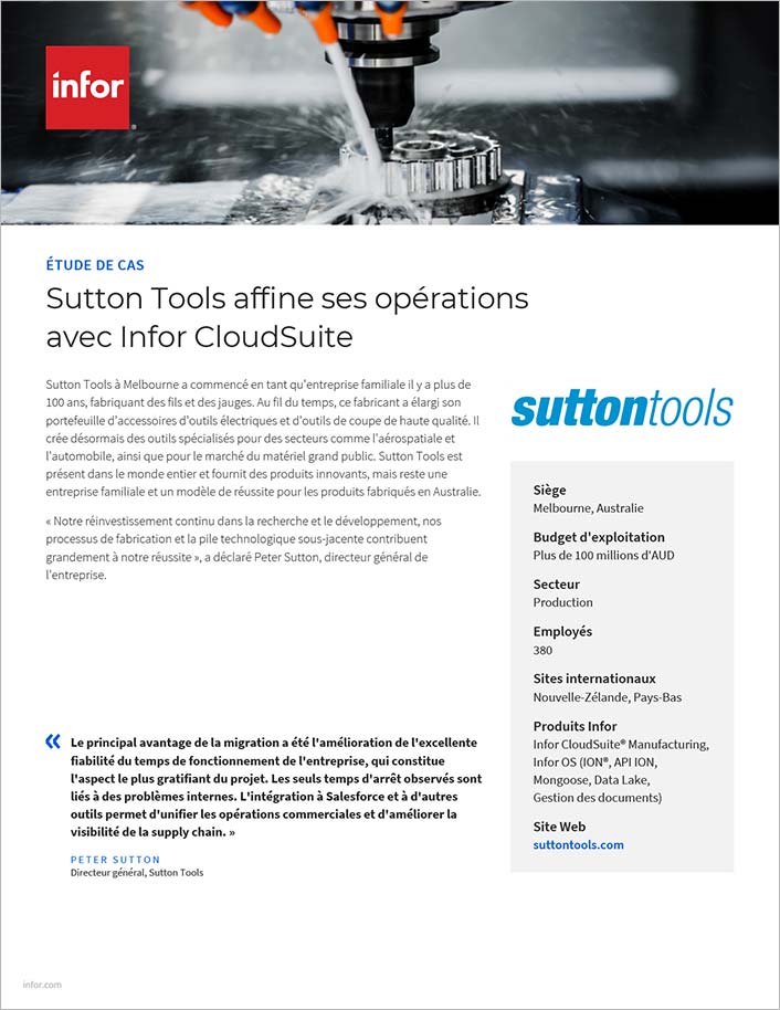 Sutton Tools sharpens operations with
  Infor CloudSuite Case Study French 457px