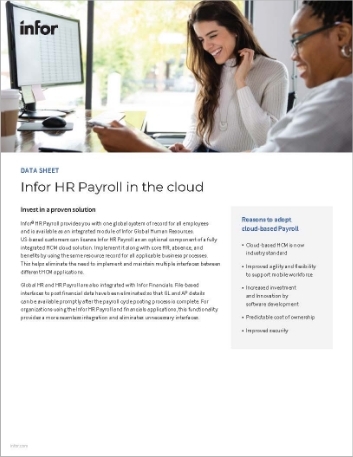 Infor HR Payroll in the cloud Data Sheet English   