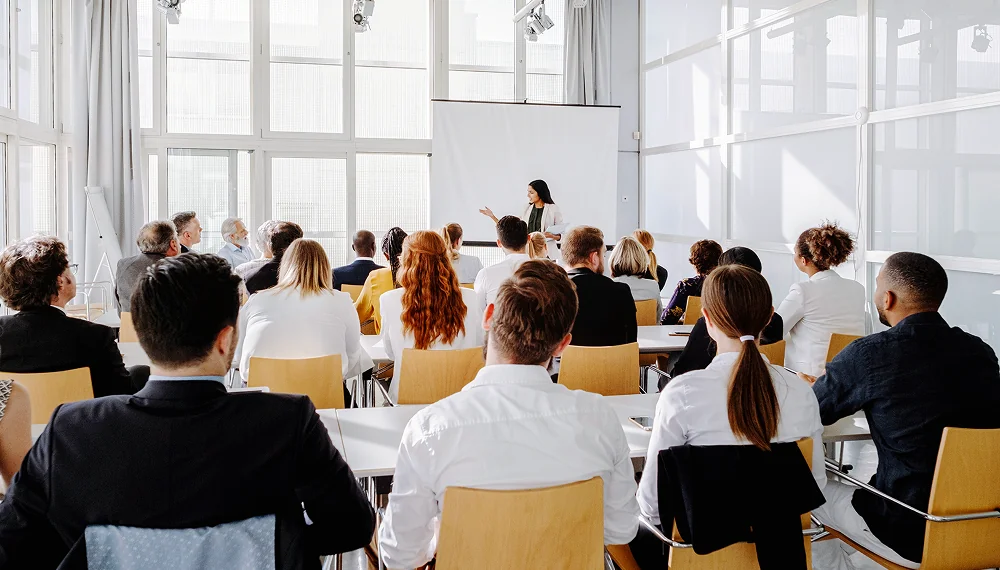 Employees in a classroom