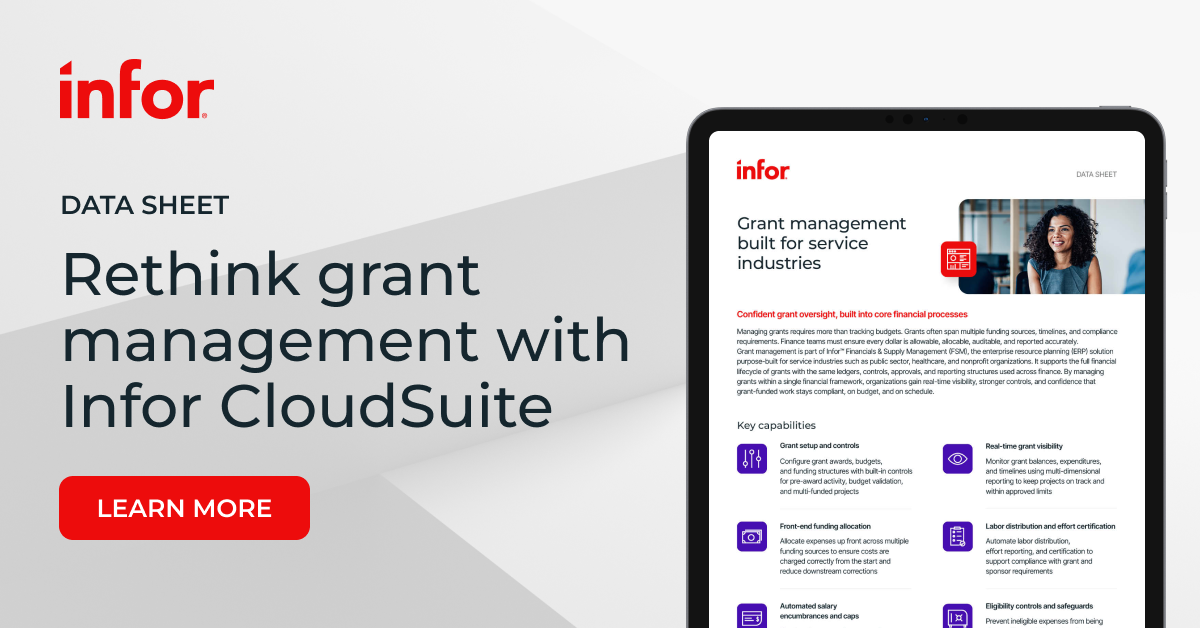 Grant management for service industries | Infor
