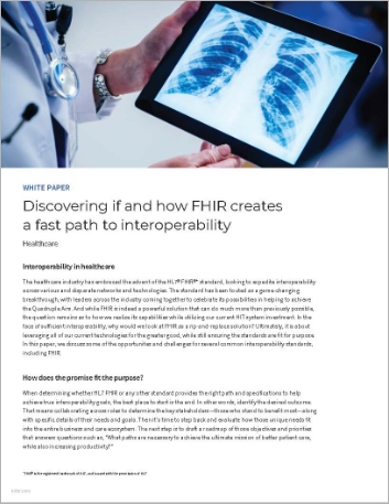 Discovering if and how FHIR creates a fast pato interoperability White Paper English