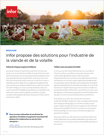 Infor delivers solutions for the meat and   poultry industry Brochure French France 457px