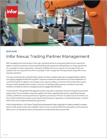 Infor Nexus Trading Partner Management Brochure English   