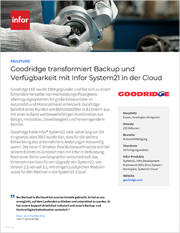 Goodridge transforms backup   and availability wiInfor System21 in the Cloud Case Study German 457px