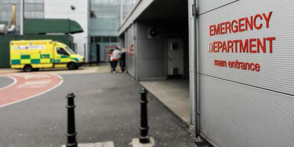 Hospital exterior facility emergency entrance ambulance