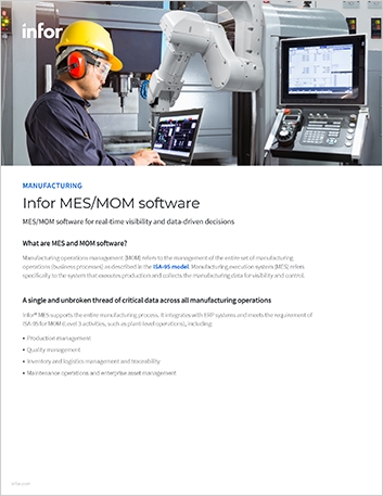 Infor MES MOM software Flyer English