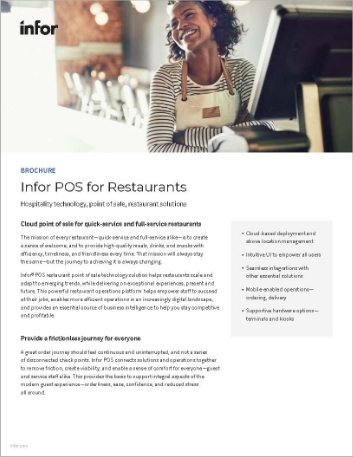 Infor POS for Restaurant Brochure English