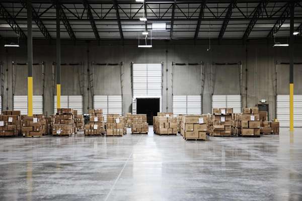 Boxes in a warehouse 