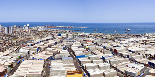 Zofri port Chile shipping containers