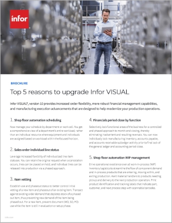 the top 5 reasons to upgrade Infor Visual