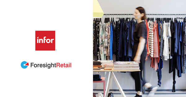 Infor logo and Foresight Retail logo with retail shop image