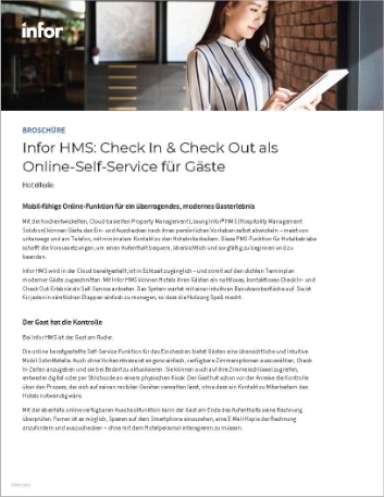 th Infor HMS Guest Self Service web based check in and check out Brochure German 457px