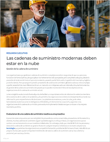 th Modern supply chains belong in the cloud Executive Brief Spanish Spain 