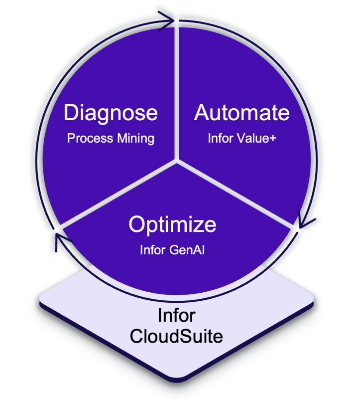 Infor Velocity Suite graphic: Diagnose, Automate, Optimize