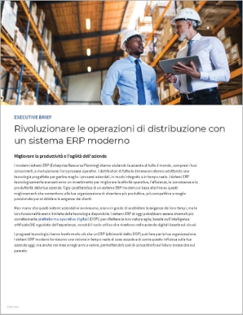 th Revolutionize distribution   operations with a modern ERP system Executive Brief Italian