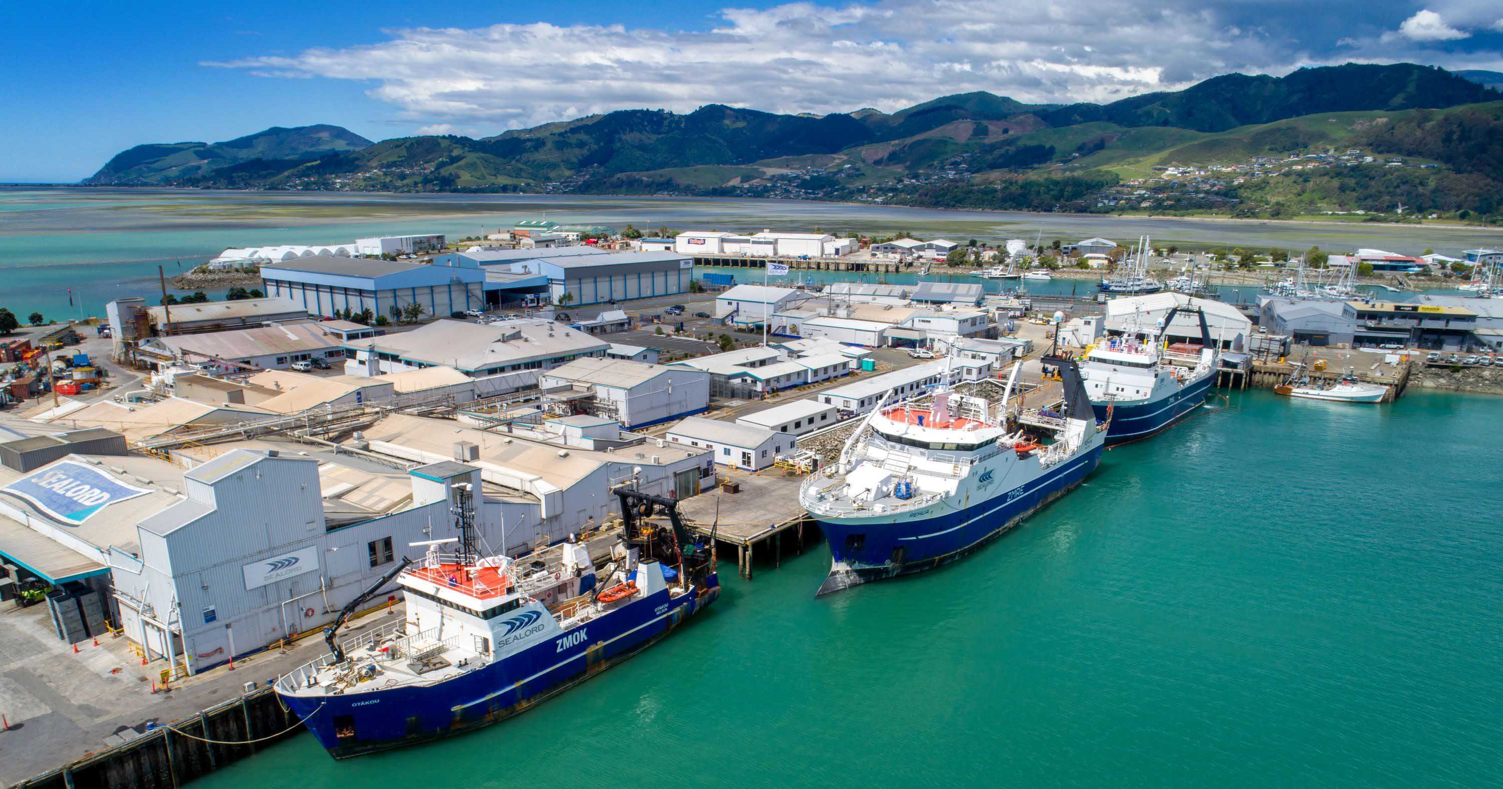 Sealord fishing vessels at the dock