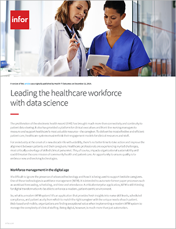 Leading the healthcare workforce widata science Article English