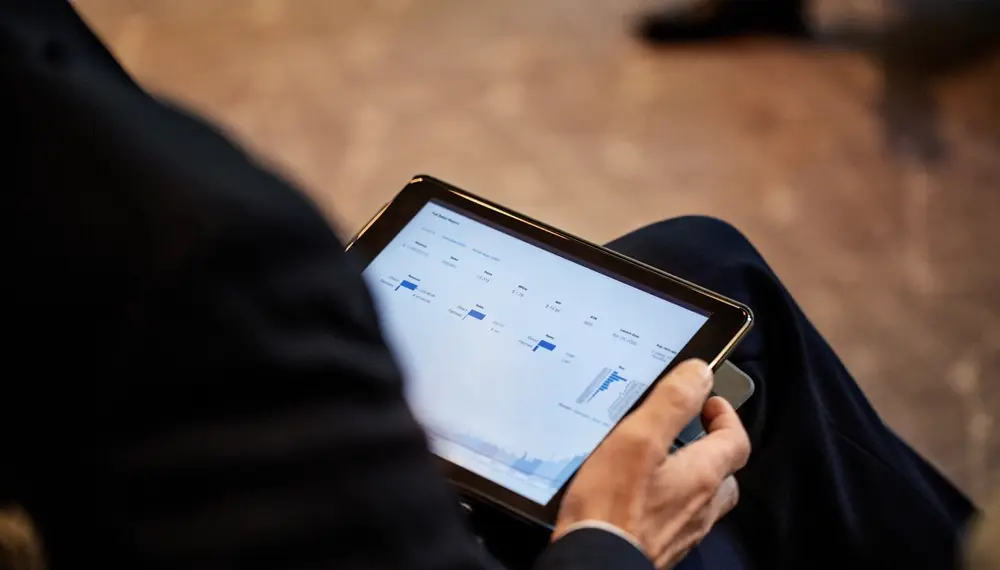 CFO using cloud software on a tablet
