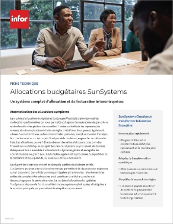 th SunSystems Corporate Allocations Data   Sheet French