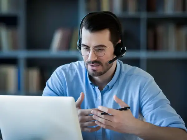 Employee taking an Infor certification course online