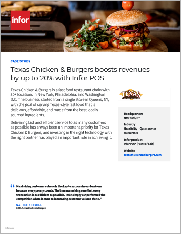 Texas Chicken and burgers Case Study Infor POS