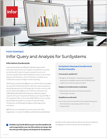 th Infor Query and Analysis for   SunSystems Data Sheet French France