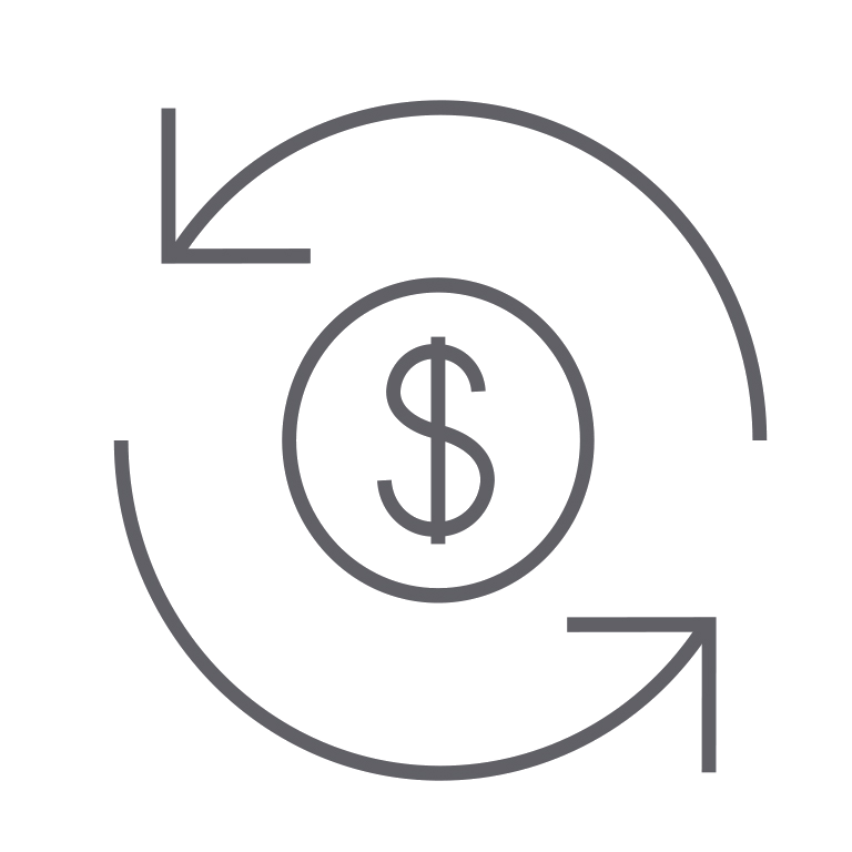 Transaction, dollar, circle, arrows, money