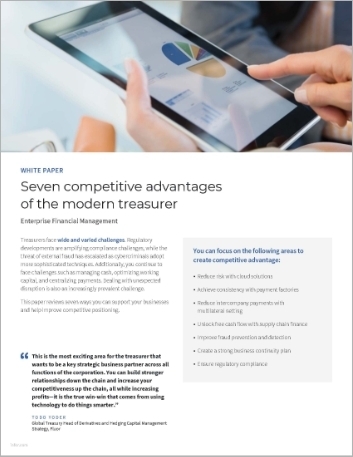 Seven competitive advantage of the modern treasurer