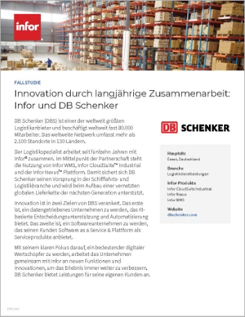 th DB Schenker DBS Case Study CloudSuite Industrial Infor Nexus Infor WMS Logistics and 3PL German 457px