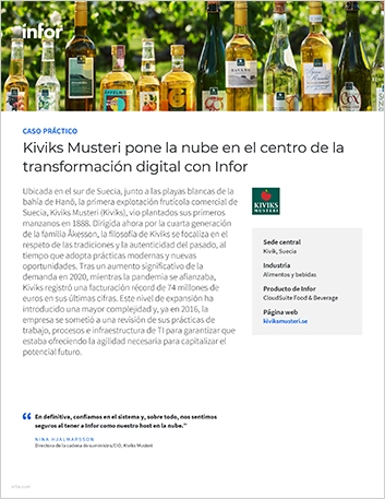 th Kiviks Musteri puts cloud at the core of digital transformation with Infor Case Study Spanish Spain 